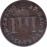 1687 MAUNDY FOURPENCE ( GF )