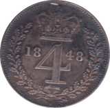1848 MAUNDY FOURPENCE ( UNC ) - Maundy Coins - Cambridgeshire Coins