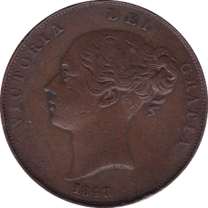 1848 PENNY ( GVF ) 8 OVER 7 - Penny - Cambridgeshire Coins