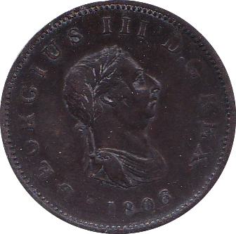 1806 HALFPENNY ( GVF )