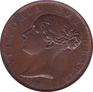1853 HALFPENNY ( BU ) - Halfpenny - Cambridgeshire Coins