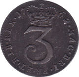 1762 MAUNDY THREEPENCE ( VF )
