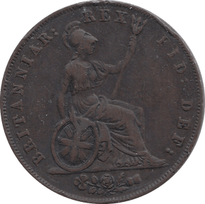 1827 HALFPENNY ( GVF ) C - Halfpenny - Cambridgeshire Coins