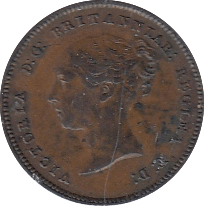 1844 HALF FARTHING ( AUNC ) E - Half Farthing - Cambridgeshire Coins