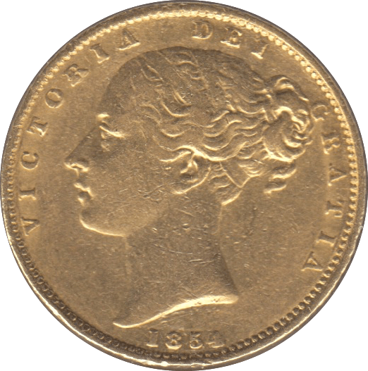 1854 GOLD SOVEREIGN ( GVF ) INCURSE SHIELD BACK - Sovereign - Cambridgeshire Coins