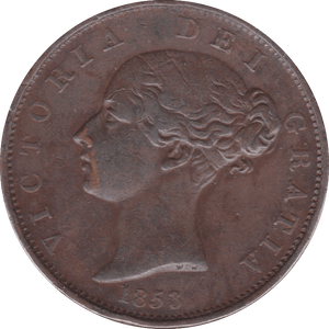 1853 HALFPENNY ( GVF ) B - Halfpenny - Cambridgeshire Coins