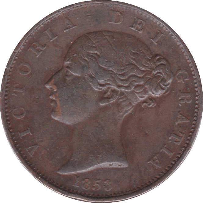 1853 HALFPENNY ( GVF ) B - Halfpenny - Cambridgeshire Coins