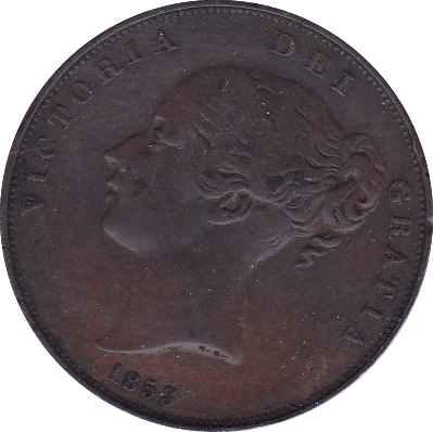 1853 PENNY ( EF ) - Penny - Cambridgeshire Coins