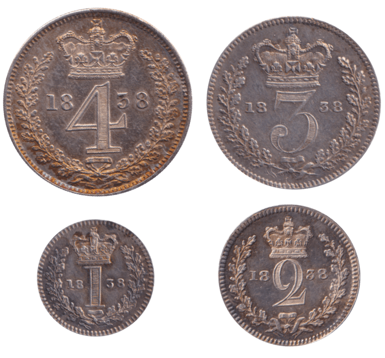 1838 MAUNDY SET VICTORIA - Maundy Set - Cambridgeshire Coins