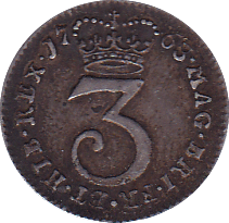 1763 MAUNDY THREEPENCE ( GVF )