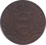1791 HALFPENNY TOKEN HULL