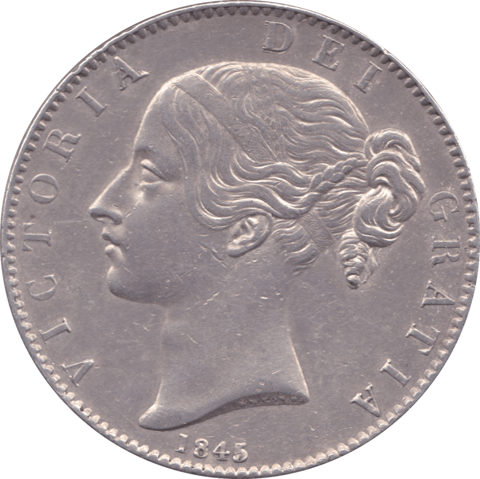 1845 CROWN ( EF ) CINQFOIL - Crown - Cambridgeshire Coins