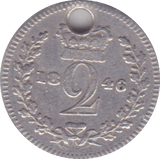 1846 MAUNDY TWOPENCE ( VF ) HOLED - Maundy Coins - Cambridgeshire Coins