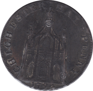 1794 CHICHESTER HALFPENNY TOKEN ( GF )