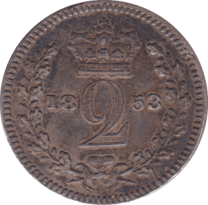 1853 MAUNDY TWOPENCE ( EF ) - Maundy Coins - Cambridgeshire Coins