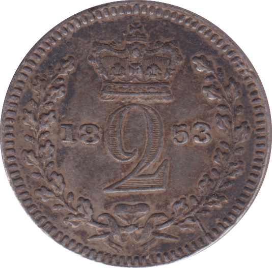 1853 MAUNDY TWOPENCE ( EF ) - Maundy Coins - Cambridgeshire Coins