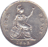 1843 FOURPENCE ( AUNC ) - Fourpence - Cambridgeshire Coins