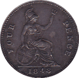 1848 FOURPENCE ( EF ) 8 OVER 7 - Fourpence - Cambridgeshire Coins