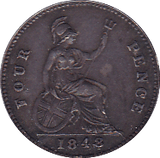 1848 FOURPENCE ( EF ) 8 OVER 7 - Fourpence - Cambridgeshire Coins
