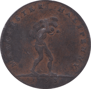 1793 MANCHESTER HALFPENNY TOKEN ( F )