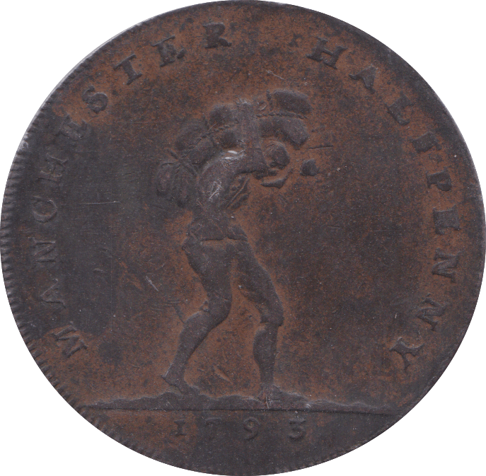1793 MANCHESTER HALFPENNY TOKEN ( F )