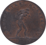 1793 MANCHESTER HALFPENNY TOKEN ( F )