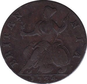 1734 HALFPENNY (VF)