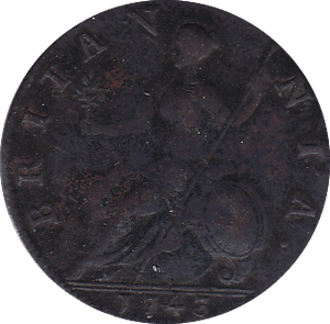 1743 HALFPENNY ( VF ) B