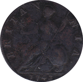 1743 HALFPENNY ( VF ) B