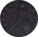 1743 HALFPENNY ( VF ) B