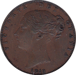 1849 FARTHING ( GVF ) - Farthing - Cambridgeshire Coins