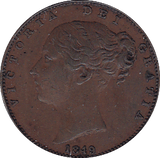 1849 FARTHING ( GVF ) - Farthing - Cambridgeshire Coins
