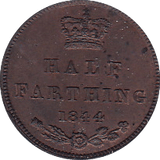 1844 HALF FARTHING ( UNC ) - Half Farthing - Cambridgeshire Coins