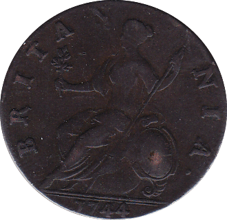 1744 HALFPENNY ( VF )