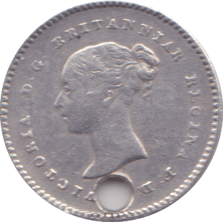 1846 MAUNDY TWOPENCE ( VF ) HOLED - Maundy Coins - Cambridgeshire Coins