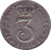 1762 MAUNDY THREEPENCE ( GVF ) C