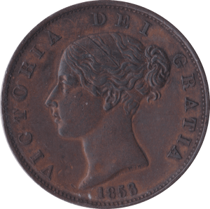 1853 HALFPENNY ( AUNC ) B - Halfpenny - Cambridgeshire Coins