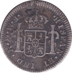 1773 SILVER HALF REAL BOLIVA UNDER SPAIN CARLOS III