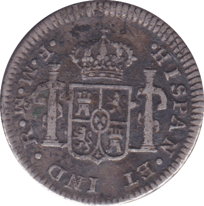 1773 SILVER HALF REAL BOLIVA UNDER SPAIN CARLOS III