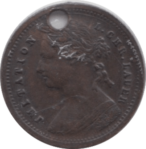 LAUER TOY MONEY VICTORIAN HALF PENNY ( HOLED ) - TOY MONEY - Cambridgeshire Coins