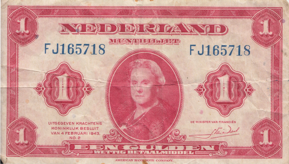 NETHERLANDS ONE GUILDER BANKNOTE ( REF 230 ) - World Banknotes - Cambridgeshire Coins