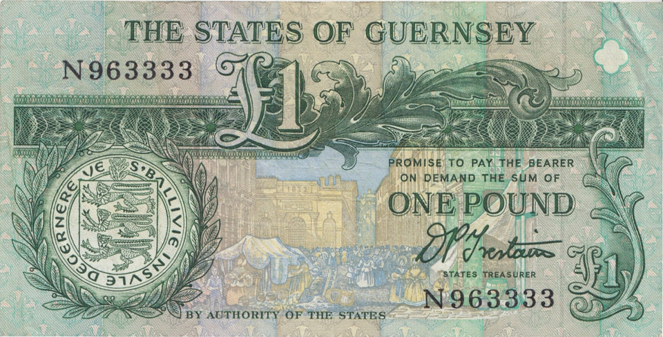 ONE POUND BANK OF GUERNSEY REF 1338 - World Banknotes - Cambridgeshire Coins