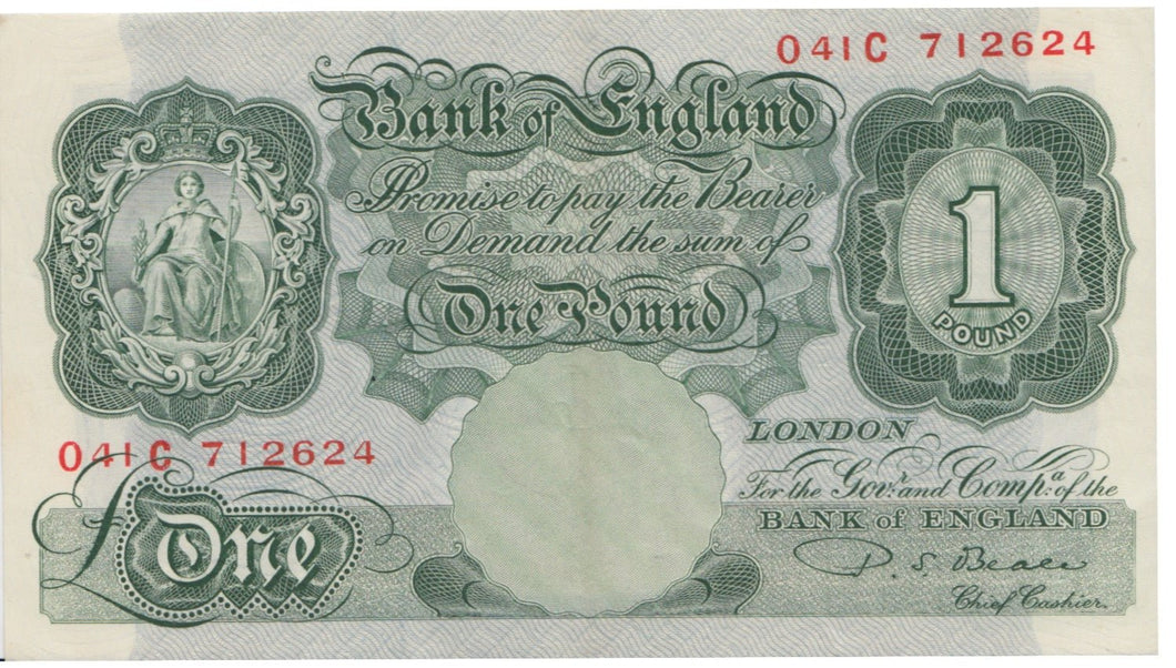 ONE POUND BANKNOTE BEALE REF £1-2 - £1 BANKNOTE - Cambridgeshire Coins