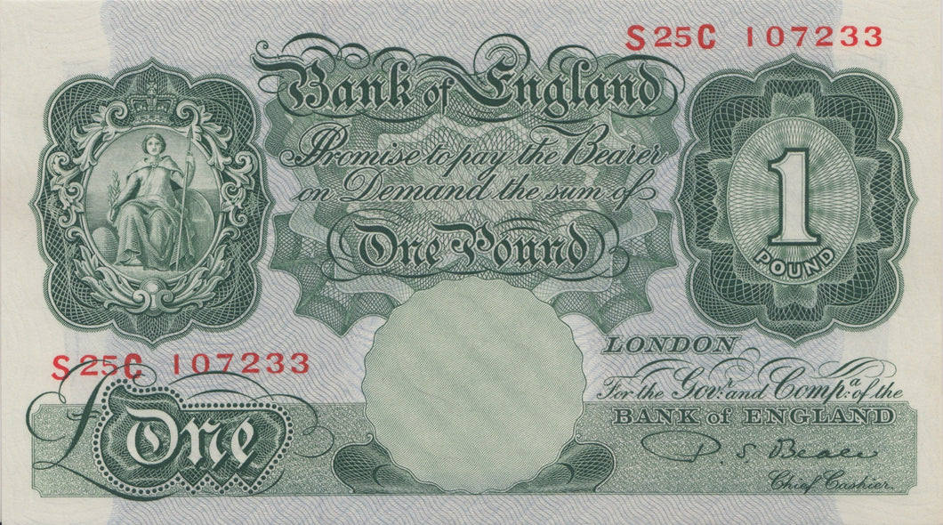 ONE POUND BANKNOTE BEALE REF £1-34 - £1 BANKNOTE - Cambridgeshire Coins