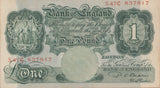 ONE POUND BANKNOTE BEALE REF £1-37 - £1 BANKNOTE - Cambridgeshire Coins