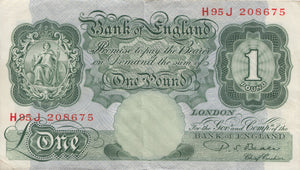 ONE POUND BANKNOTE BEALE REF £1-7 - £1 BANKNOTE - Cambridgeshire Coins