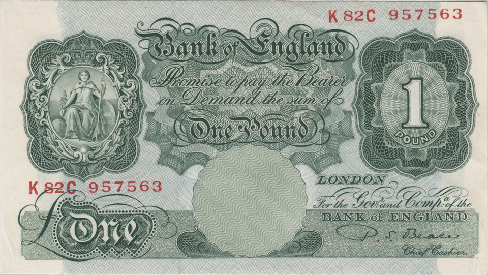 ONE POUND BANKNOTE BEALE REF £1-98 - £1 BANKNOTE - Cambridgeshire Coins