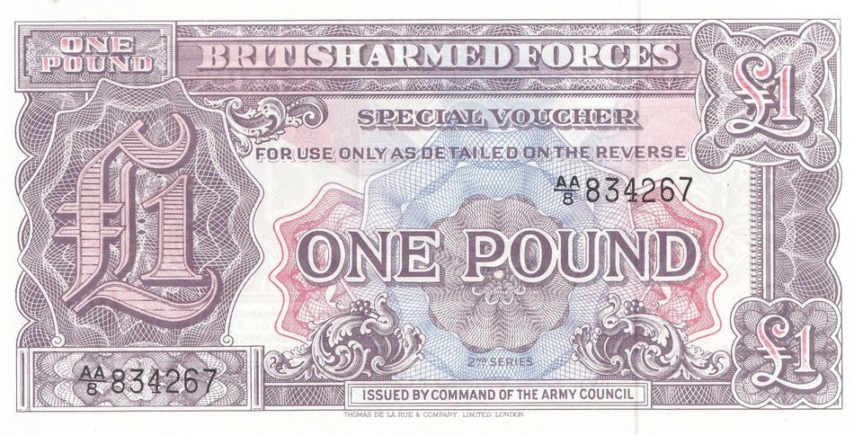 ONE POUND BANKNOTE BRITISH MILITARY FORCES REF 1150 - World Banknotes - Cambridgeshire Coins