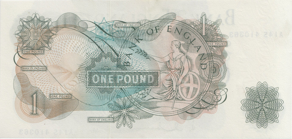 ONE POUND BANKNOTE HOLLOM REF £1-46 - £1 BANKNOTE - Cambridgeshire Coins