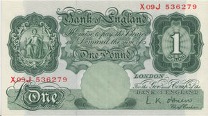 ONE POUND BANKNOTE O'BRIEN REF £1-101 - £1 BANKNOTE - Cambridgeshire Coins